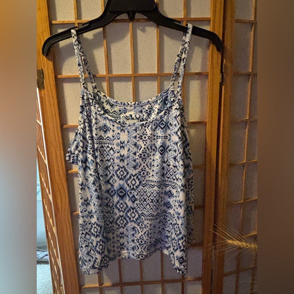 Blue Patterned Women's Top